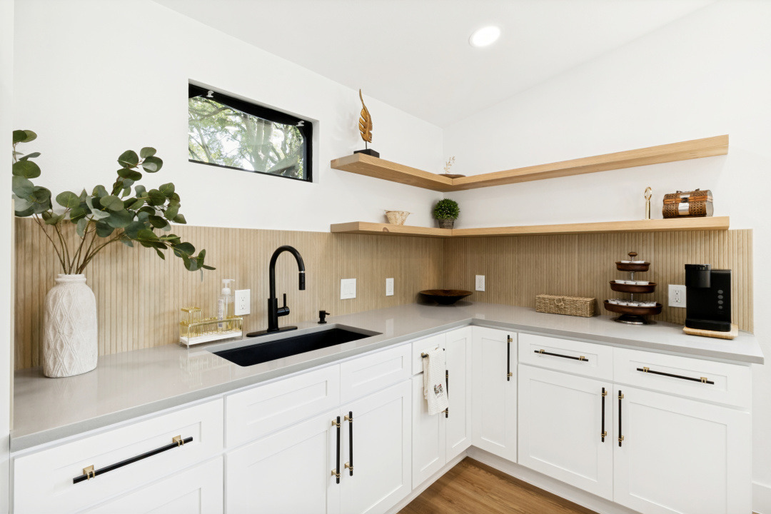 ingleside pool house wet bar white cabinets